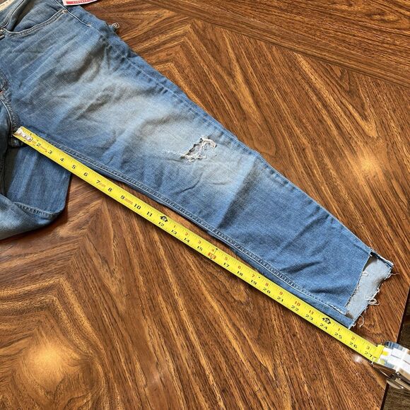 rag & bone Sunset Capri Jeans Womens 32 Blue Distressed Raw Hem USA - Picture 6 of 12